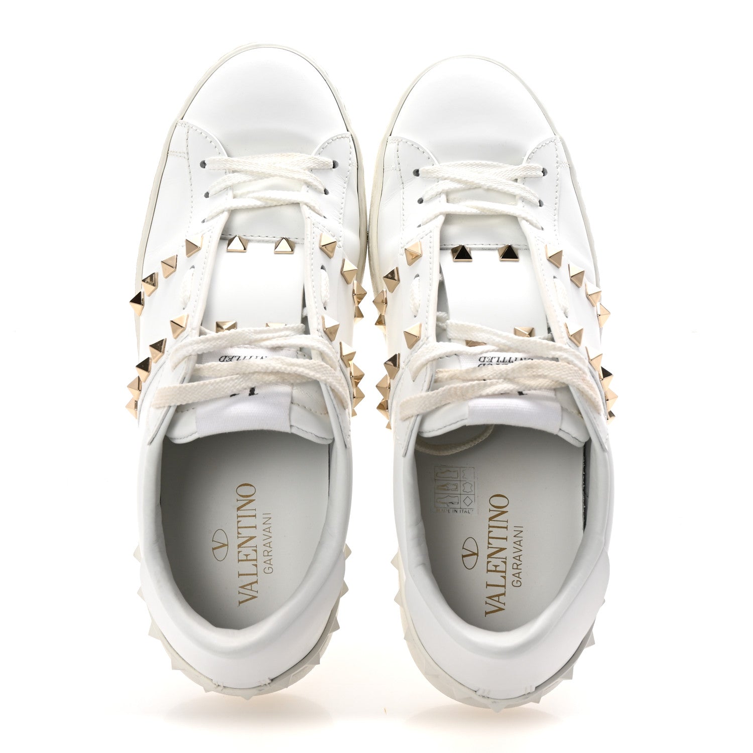 Valentino Garavani Calfskin Rockstud Untitled Open Sneakers 39 White 2 of 10