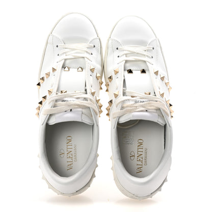 Valentino Garavani Calfskin Rockstud Untitled Open Sneakers 39 White 2 of 10