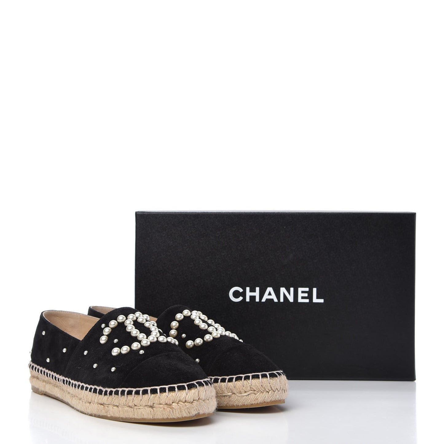 Suede Pearl CC Espadrilles 39 Black