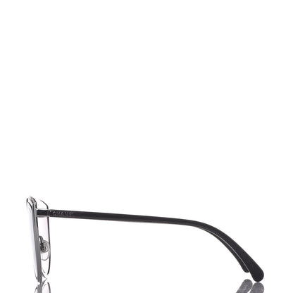 Chanel Silver Metal Cat Eye Sunglasses 4222 Silver Black 2 of 8