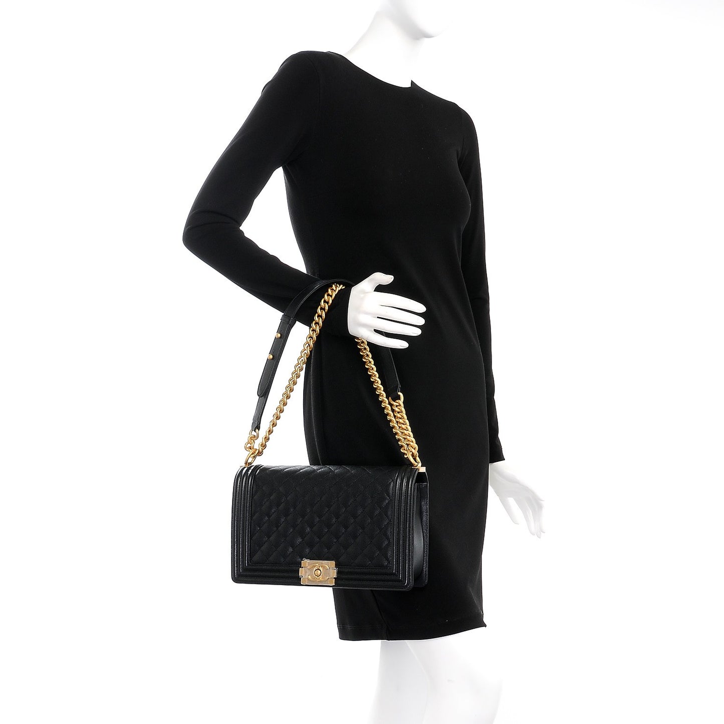 Caviar Quilted New Medium Boy Flap Black