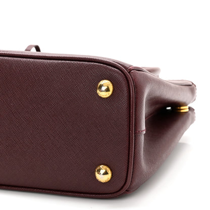 Prada Saffiano Mini Galleria Double Zip Tote Granato 11 of 18
