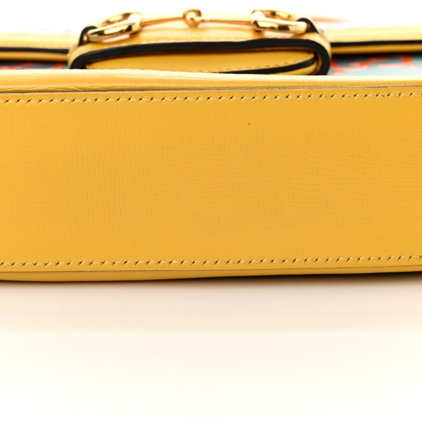 Azalea Calfskin GG Monogram Bi-Color Debossed Mini Horsebit 1955 Shoulder Bag Dusty Azure Stone Topaz Deep Orange