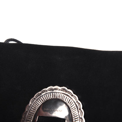 Saint Laurent Suede Fringe Flat Anita Crossbody Bag Black 14 of 16