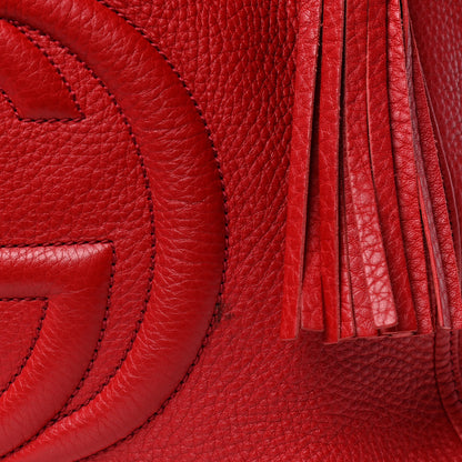 Gucci Pebbled Calfskin Medium Soho Shoulder Bag Red 5 of 7