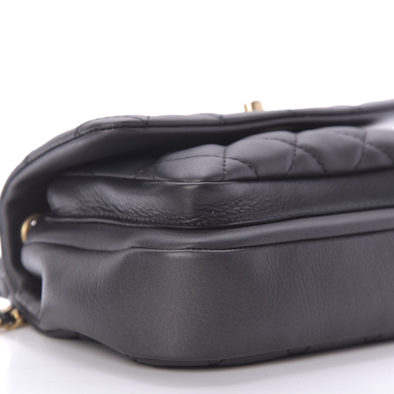 Chanel Calfskin Quilted Top Handle Flap Black 6 of 9