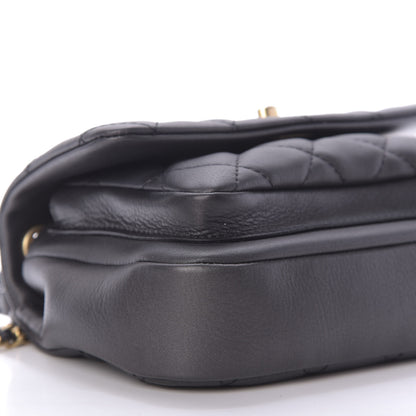 Chanel Calfskin Quilted Top Handle Flap Black 6 of 9