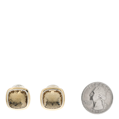 David Yurman Sterling Silver 18K Yellow Gold Citrine 14mm Albion Earrings 2 of 4