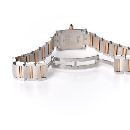 Cartier Stainless Steel 18K Pink Gold Mother of Pearl 20mm Tank Francaise Quartz Watch 6 of 6