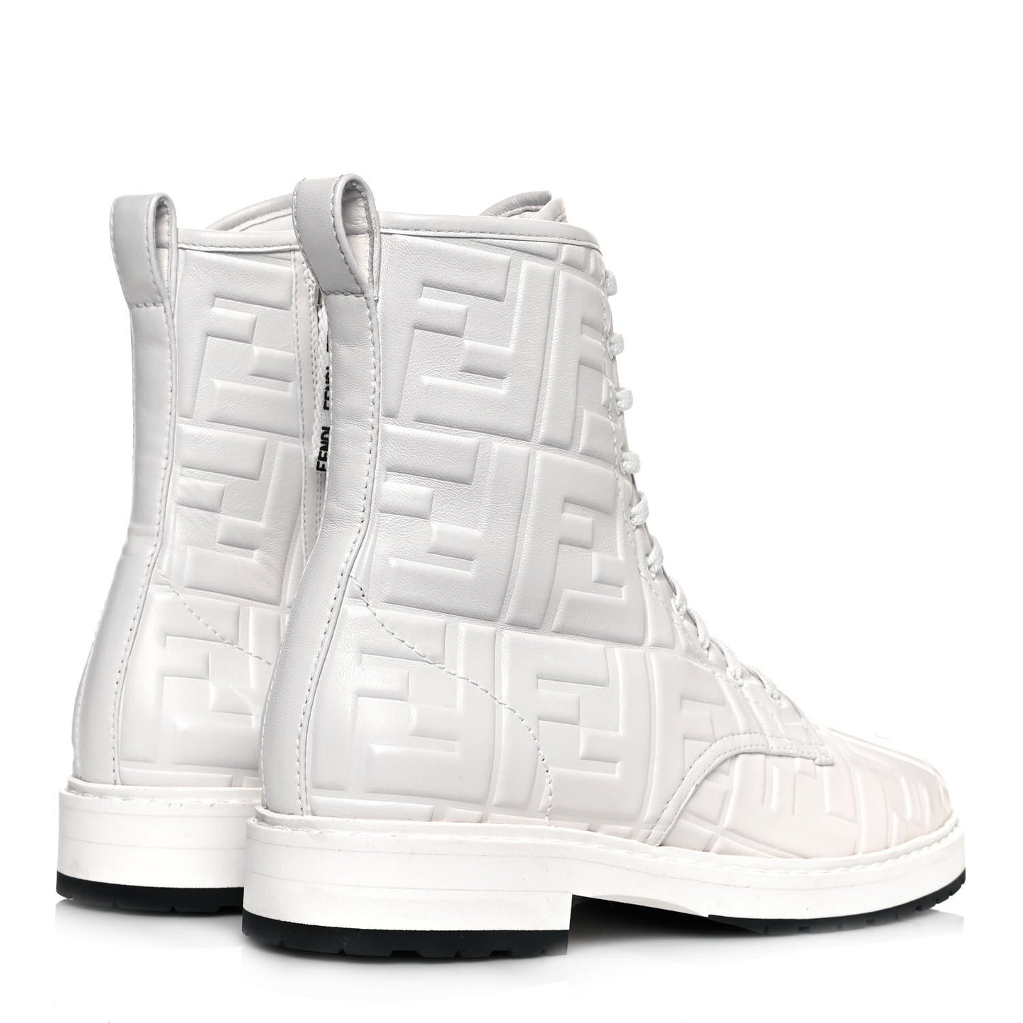 Nappa FF Embossed Womens Biker Boots 40.5 Snow
