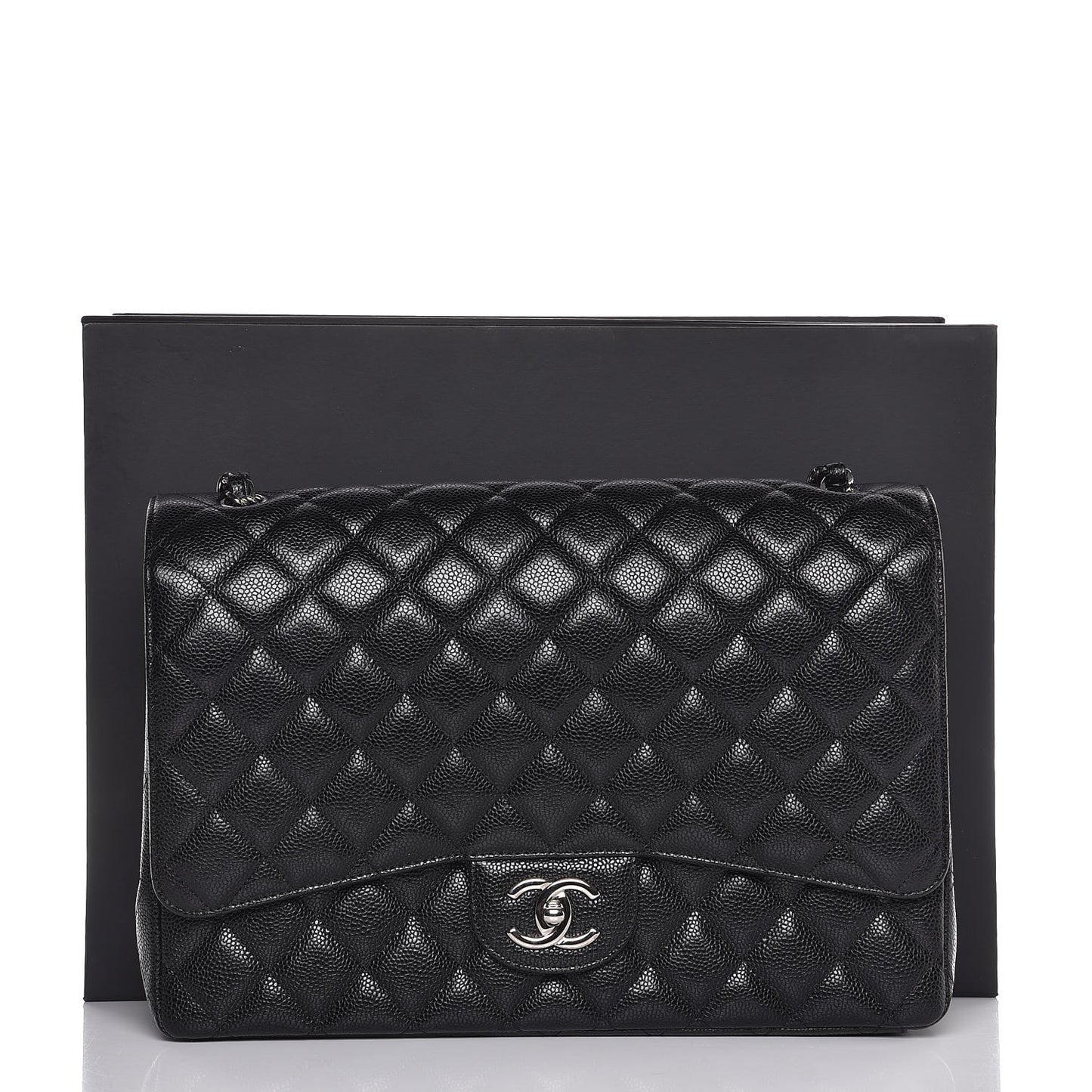 Caviar Quilted Maxi Double Flap Black