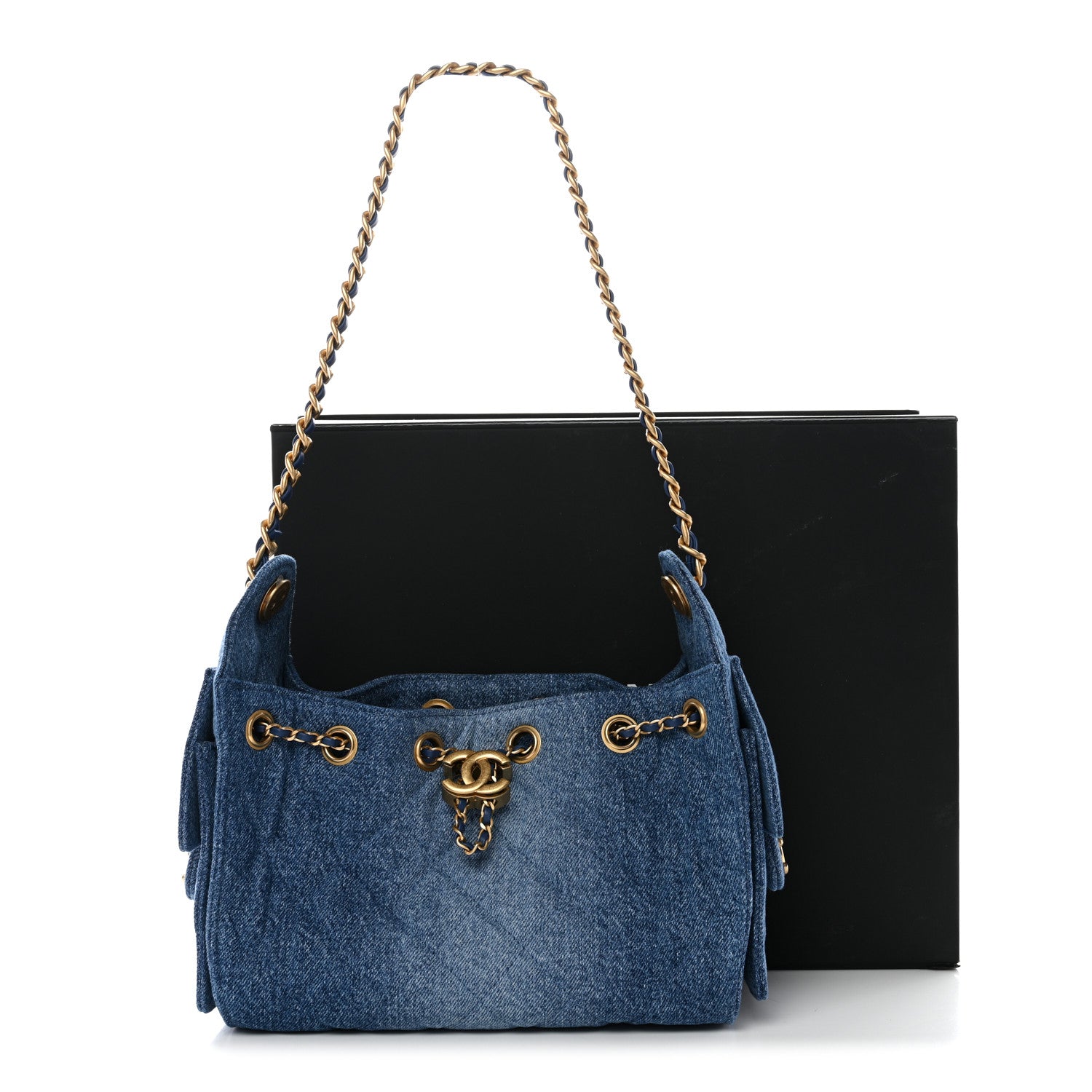 Chanel Washed Denim Quilted Mini Chanel 25 Handbag Blue 1813708