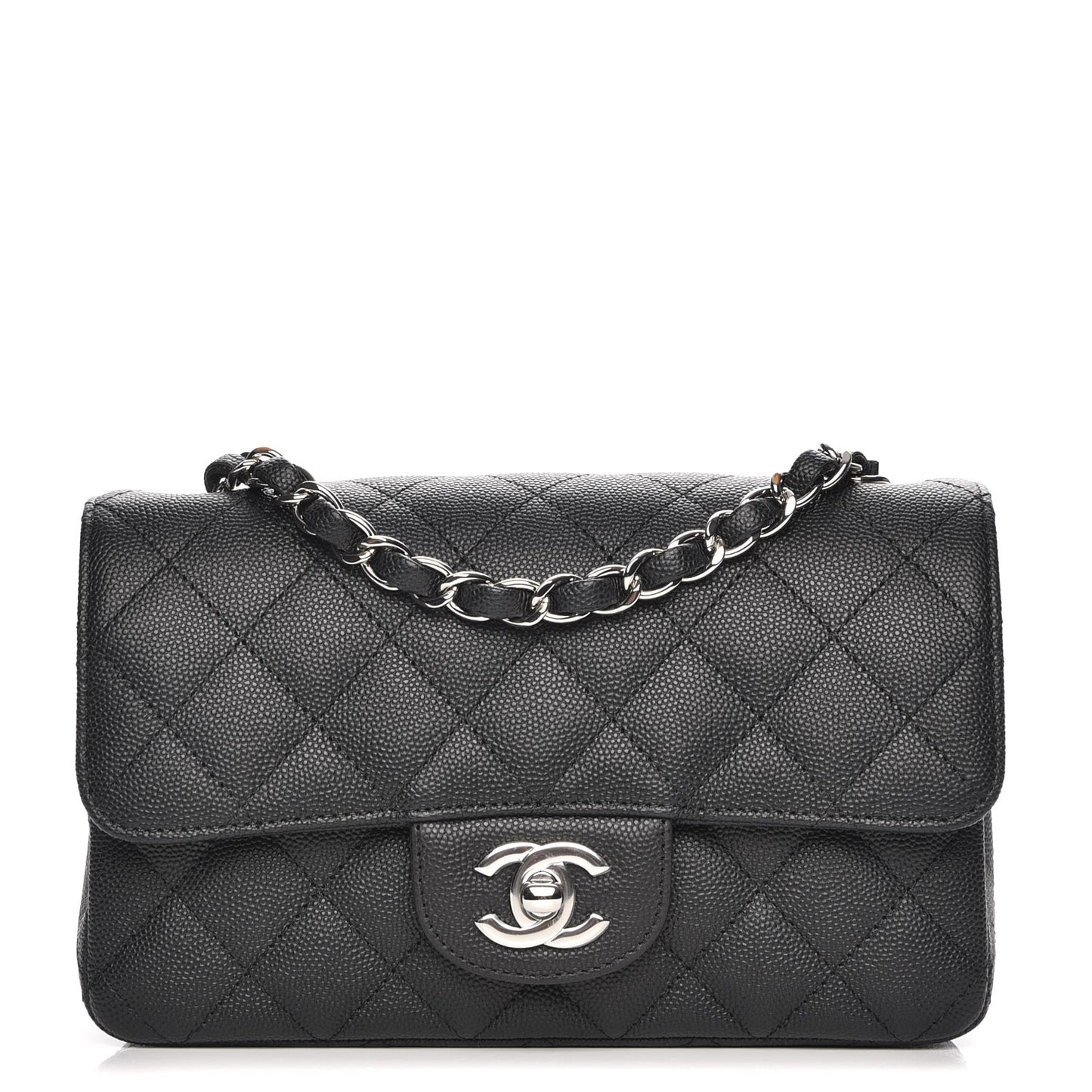 Caviar Quilted Mini Rectangular Flap Black