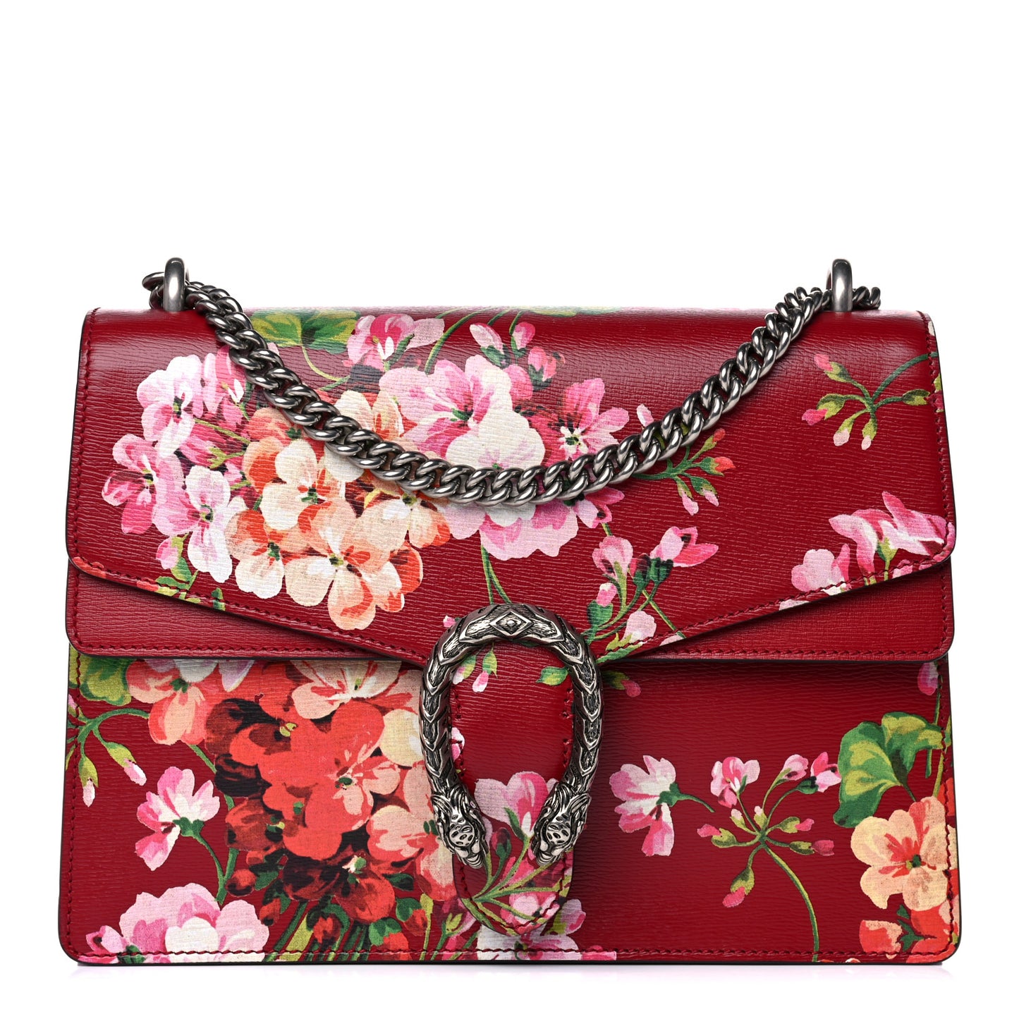 Calfskin Blooms Print Medium Dionysus Shoulder Bag Romantic Cherry Multicolor
