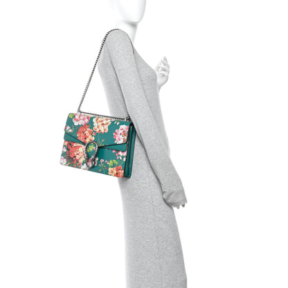 Gucci Calfskin Blooms Print Medium Dionysus Shoulder Bag Bright Emerald Multicolor 2 of 10