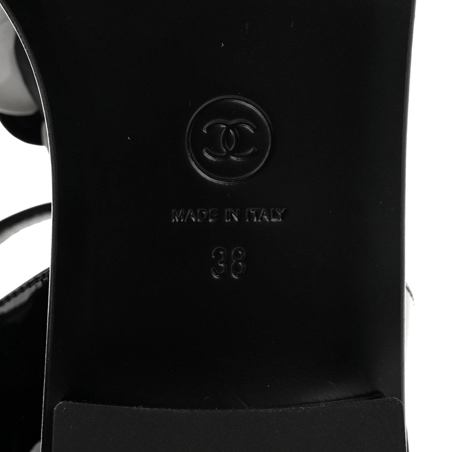 Chanel Patent Calfskin Camellia Thong Sandals 38 Black White 8 of 10