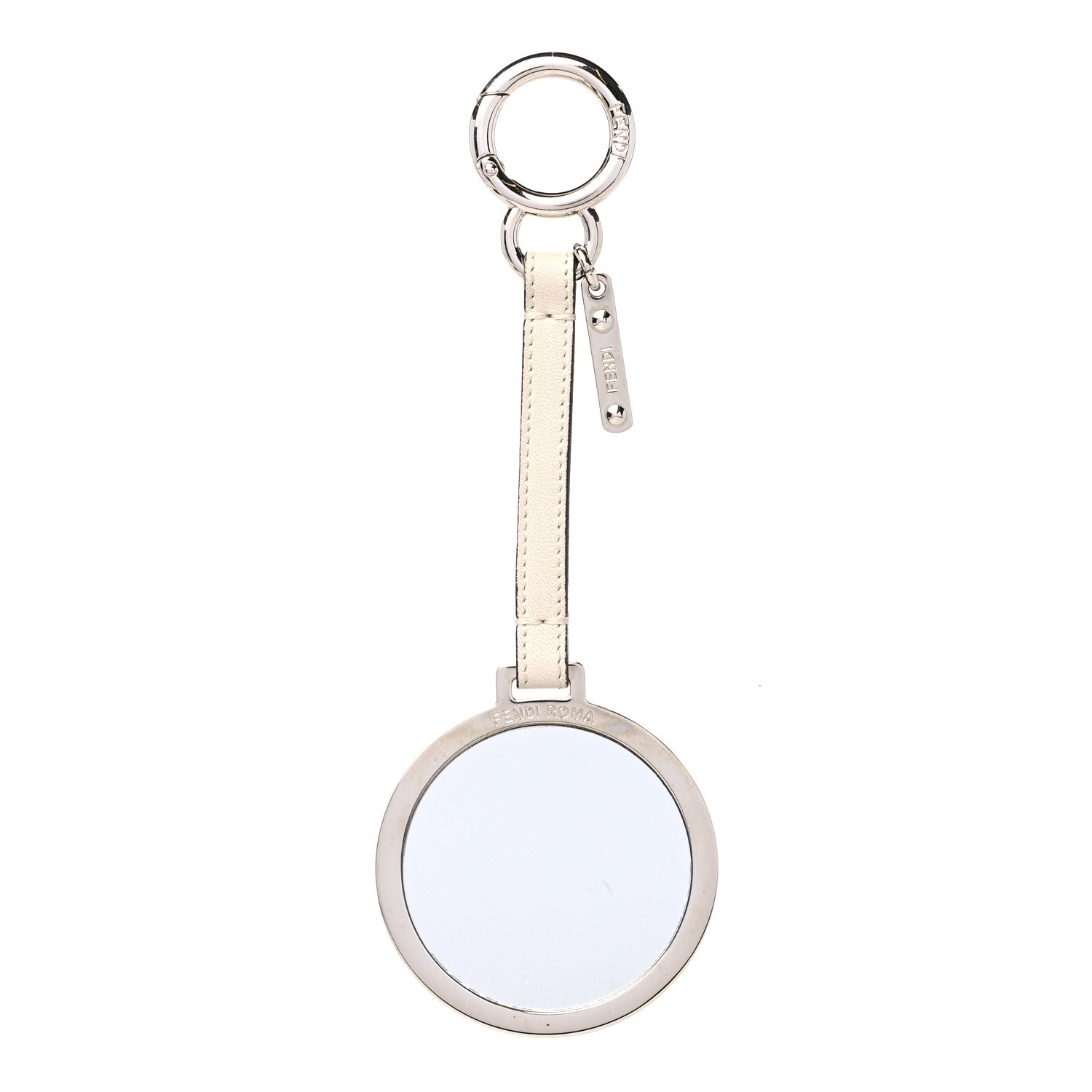 Fendi Calfskin Flowerland Mirror Bag Charm Beige Multicolor 2 of 6