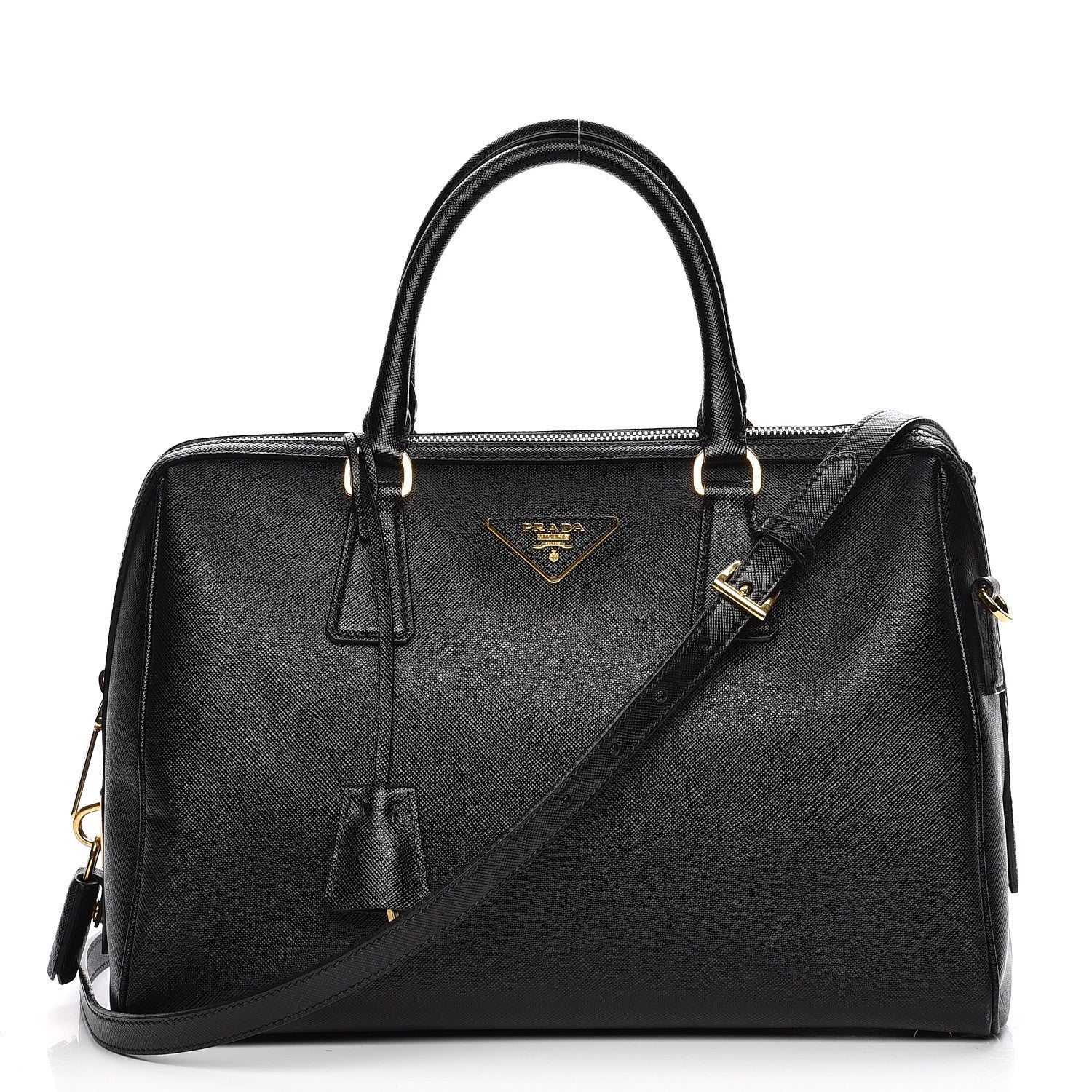 Prada Saffiano Lux Bowler Black 1 of 8