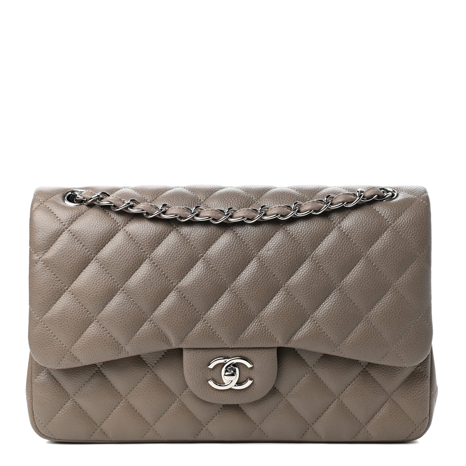 Chanel Caviar Quilted Jumbo Double Flap Taupe 1 of 10