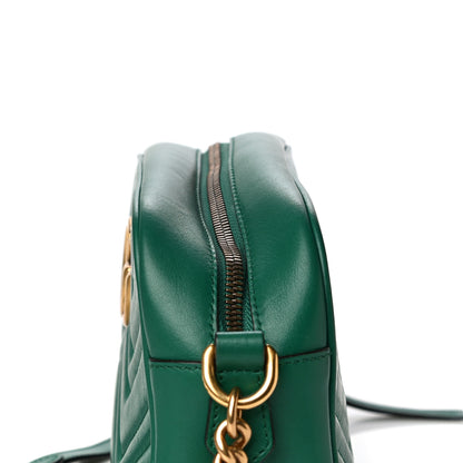 Gucci Calfskin Matelasse Small GG Marmont Chain Shoulder Bag Emerald Green 20 of 21