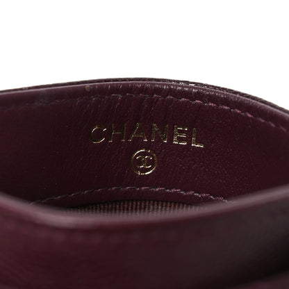 Chanel Caviar Quilted Crystal Card Holder Burgundy 6 of 10