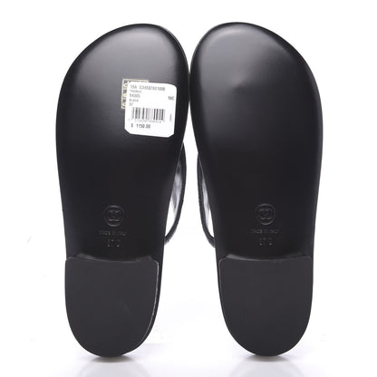 Chanel Lambskin Quilted Pearl CC Logo Thong Sandals 37 Black 5 of 9