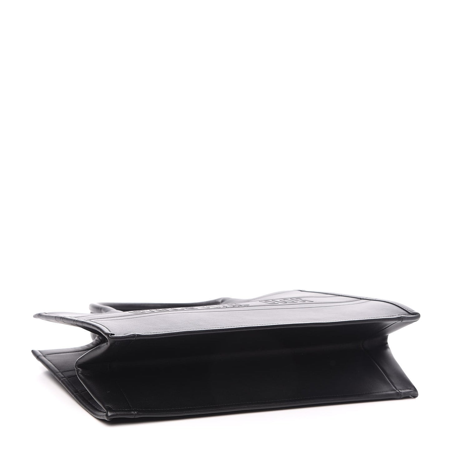 Calfskin Embossed Medium Book Tote Black