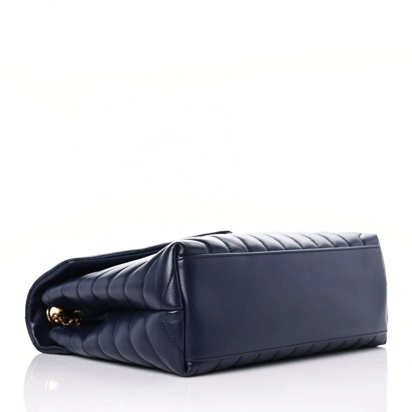 Calfskin Y Quilted Monogram Medium Loulou Chain Satchel Deep Marine