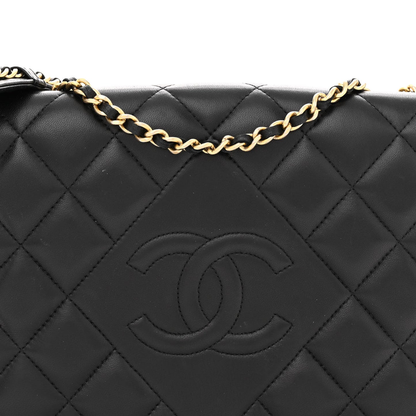 Lambskin Quilted Medium Diamond CC Flap Black