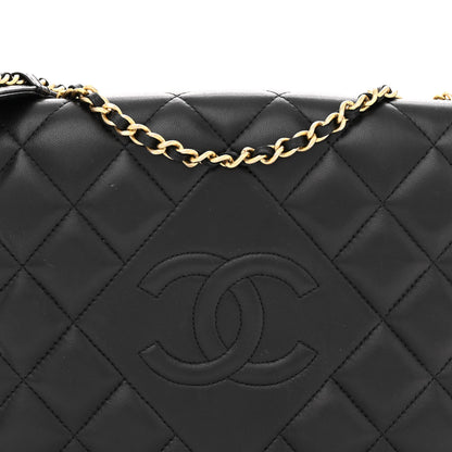 Chanel Lambskin Quilted Medium Diamond CC Flap Black 8 of 14