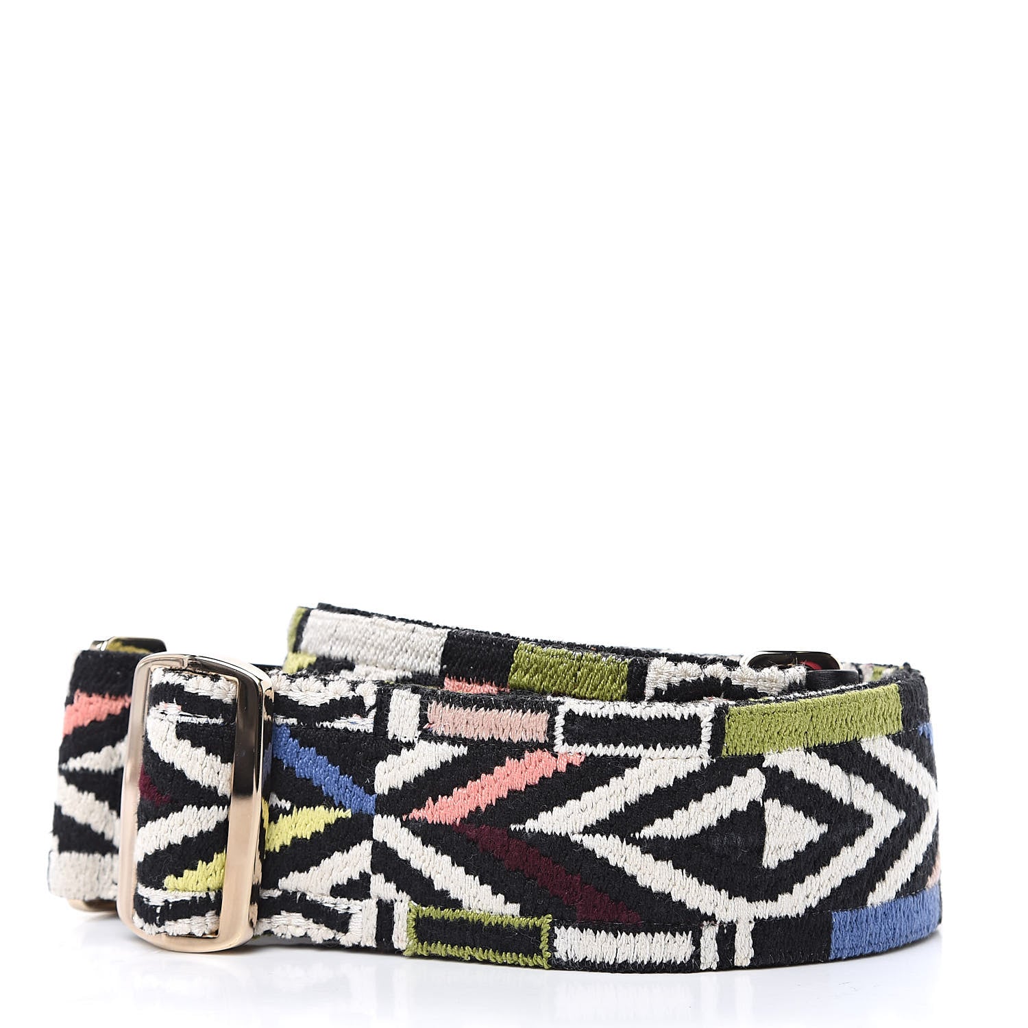 Valentino Garavani Canvas Native Couture Embroidered Rockstud Guitar Strap 2 of 5