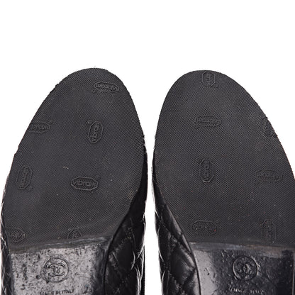 Chanel Aged Calfskin Quilted Cap Toe Ballerina Flats 40 Black 15 of 18