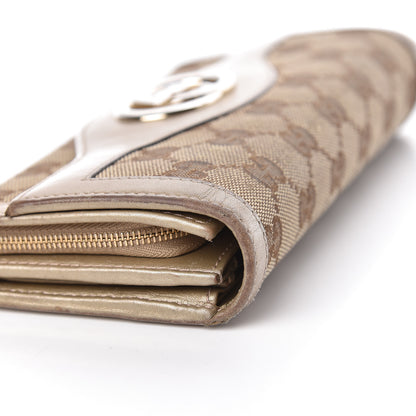 Gucci Monogram Margaux Calfskin Sukey Continental Wallet Beige Ebony Golden Beige 14 of 15