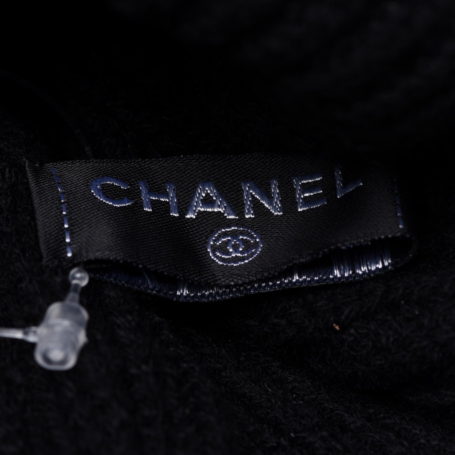 Chanel Cashmere Logo Beanie Hat Black White 6 of 9