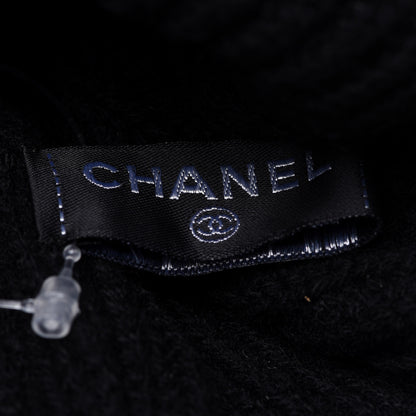 Chanel Cashmere Logo Beanie Hat Black White 6 of 9