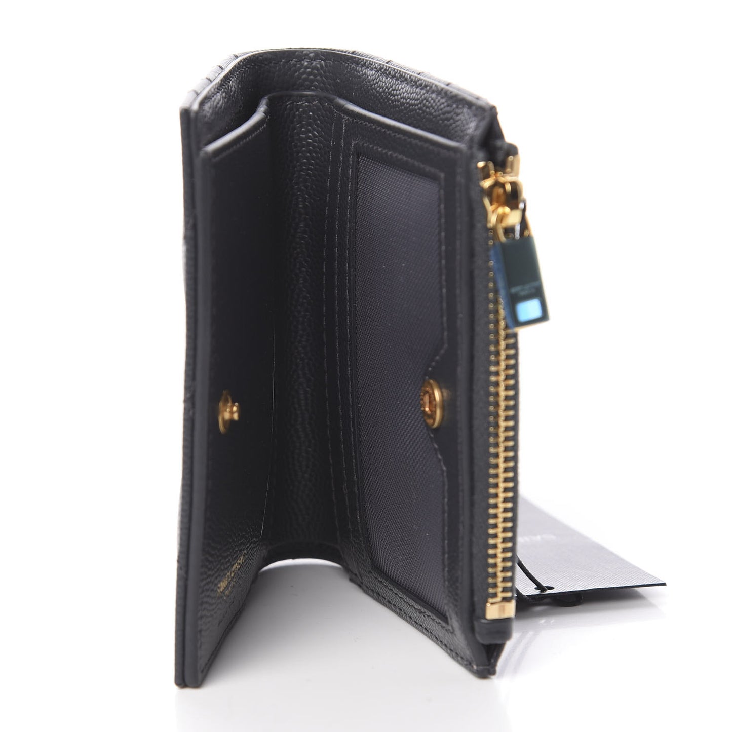 Grain De Poudre Matelasse Chevron Monogram Zipped Card Case Dark Smog