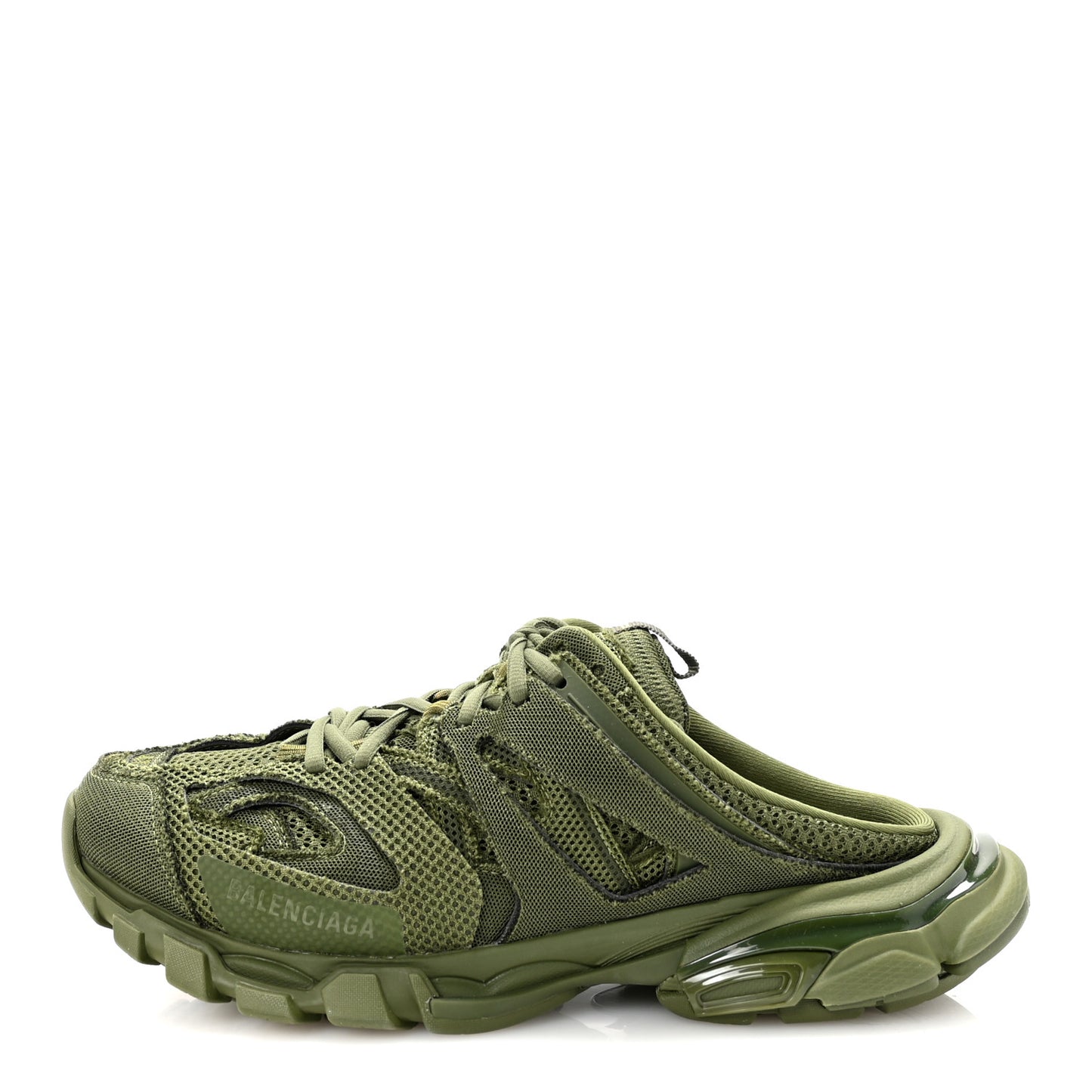 Mesh Rubber Mens Track Mules 41 Kaki