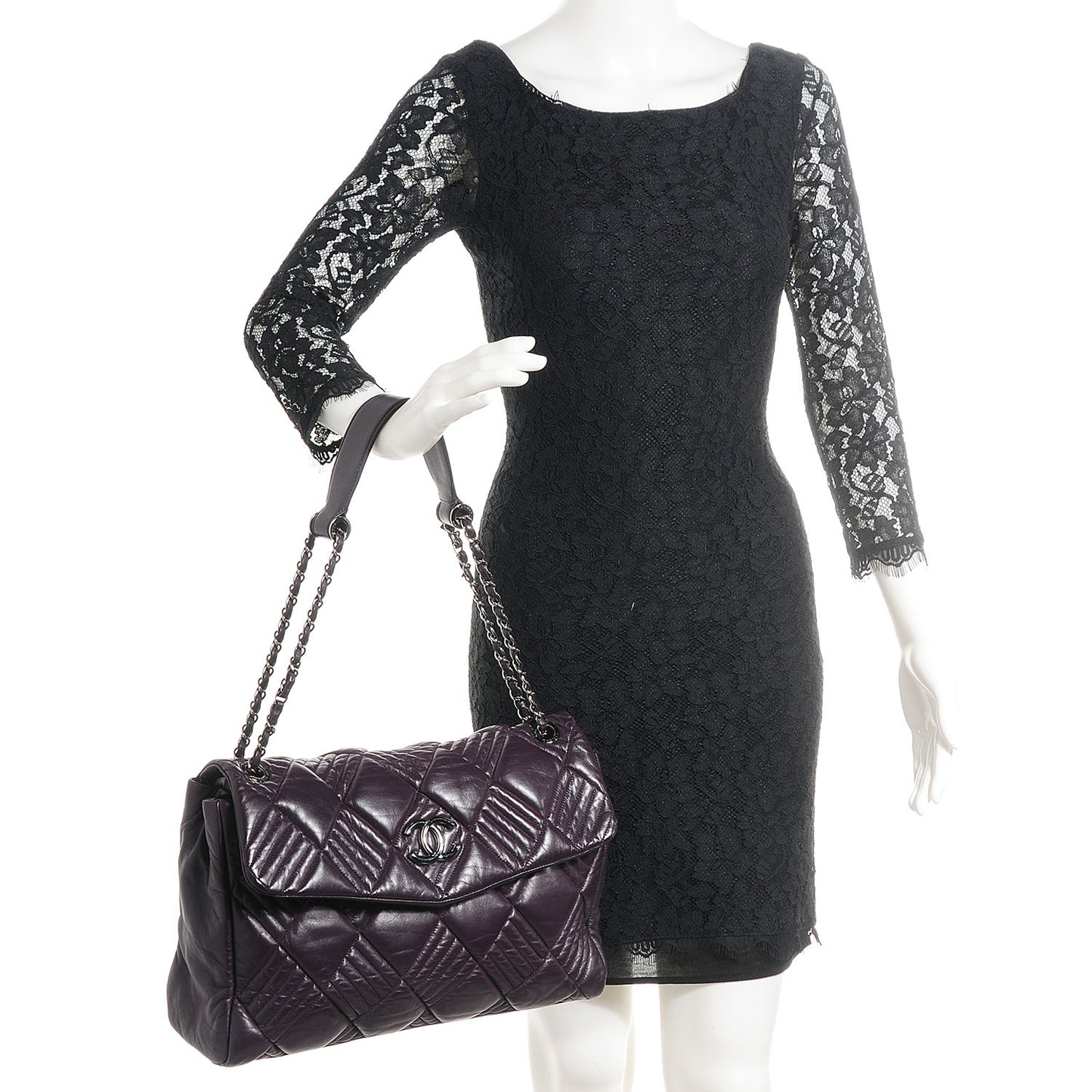 Lambskin In and Out XL Maxi Flap Bag Purple