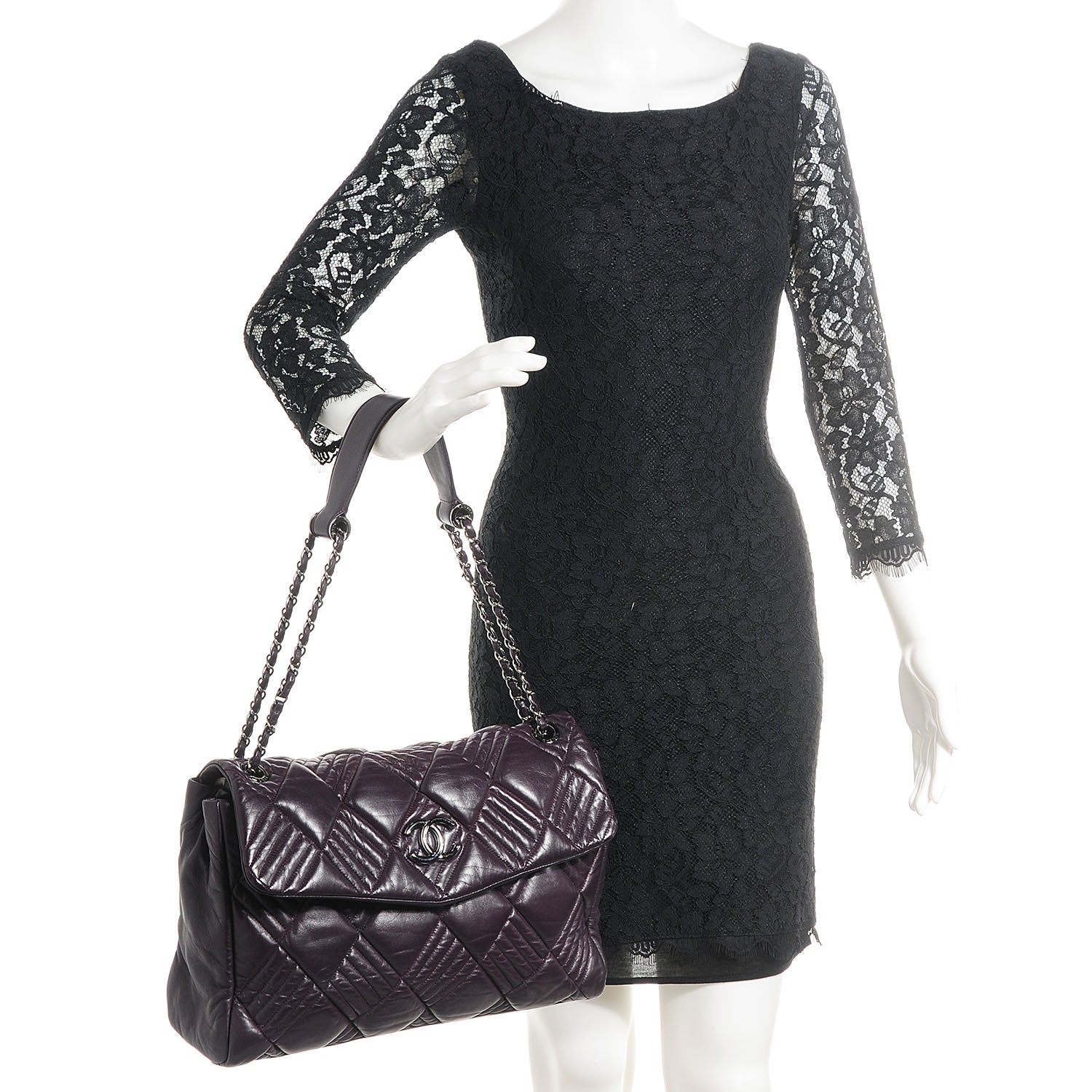 Chanel Lambskin In and Out XL Maxi Flap Bag Purple 2 of 8