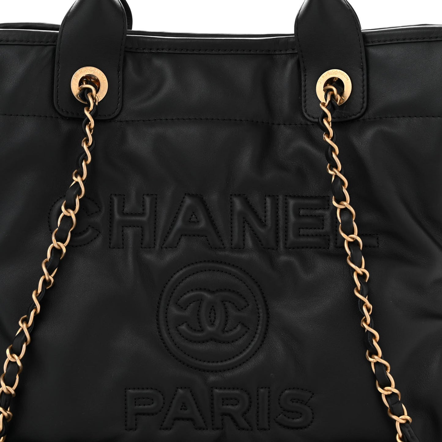 Calfskin Small Deauville Tote Black