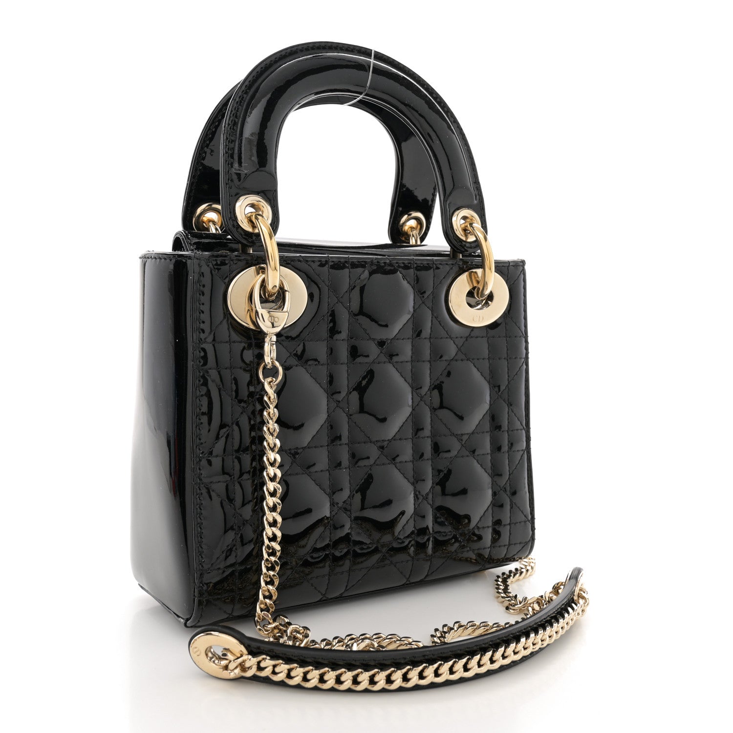 Christian Dior Patent Cannage Mini Lady Dior Black 3 of 12