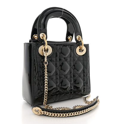 Christian Dior Patent Cannage Mini Lady Dior Black 3 of 12