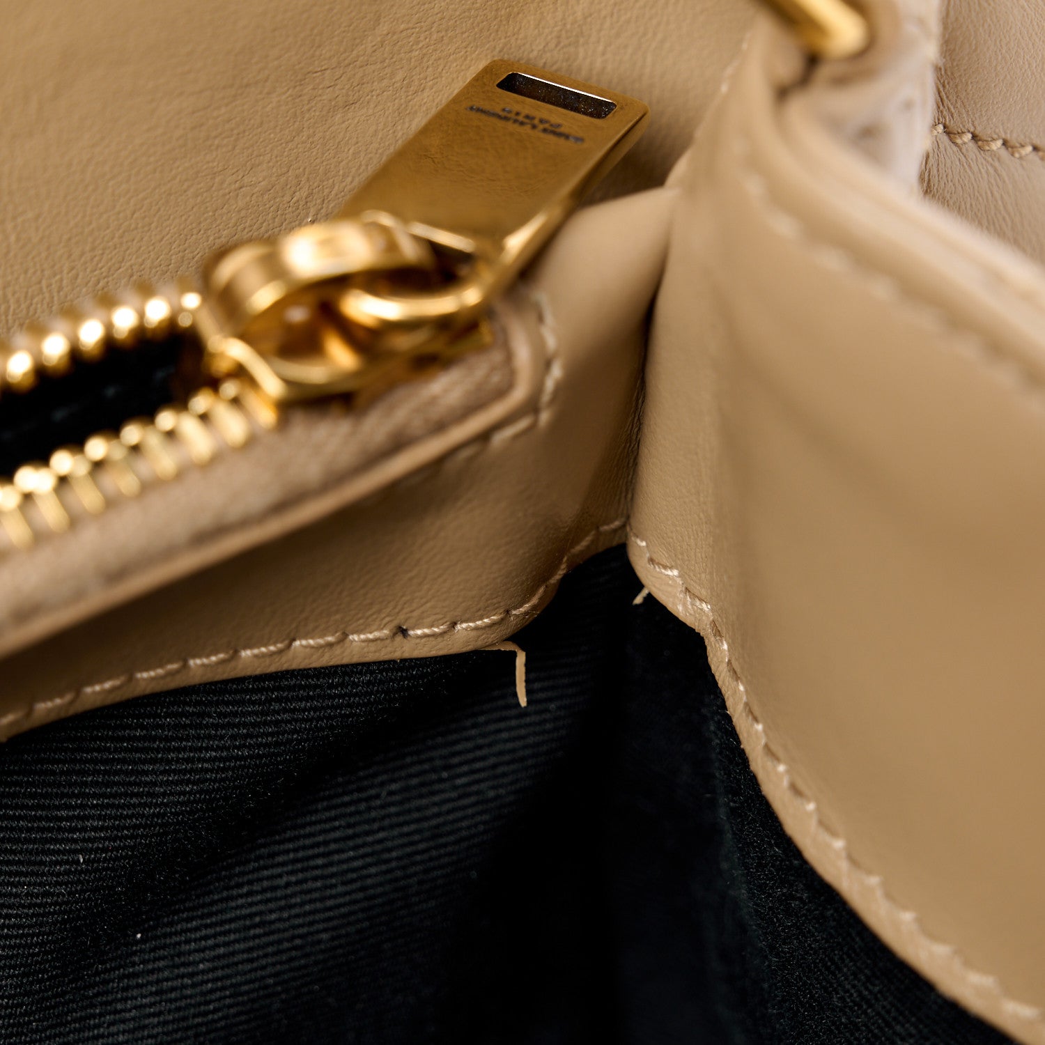 Saint Laurent Calfskin Y Quilted Monogram Medium Loulou Chain Satchel Dark Beige 13 of 13