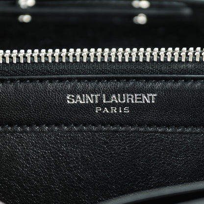 Saint Laurent Velvet Monogram Chain Wallet Black 6 of 8