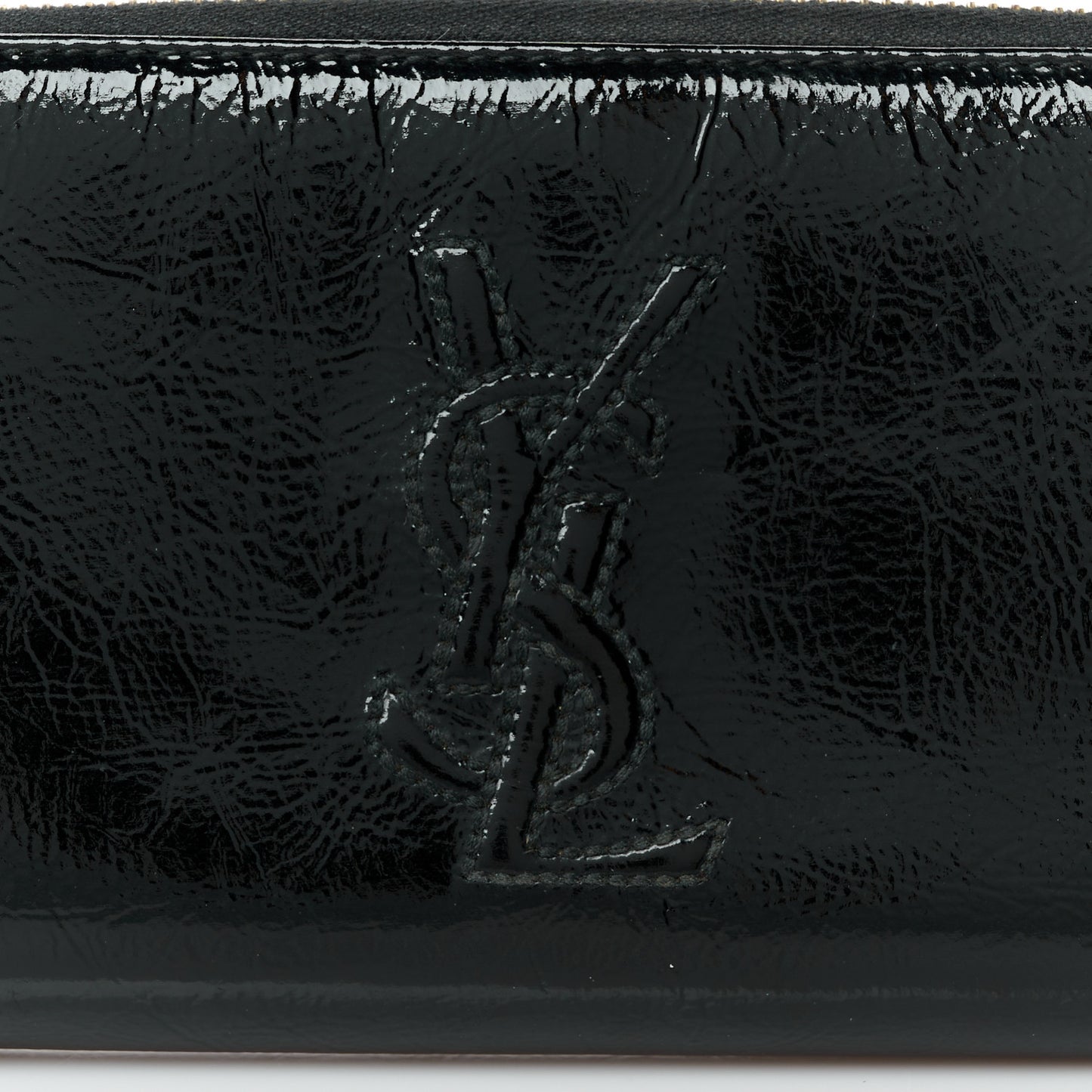 Textured Patent Monogram Belle De Jour Zip Around Wallet Black