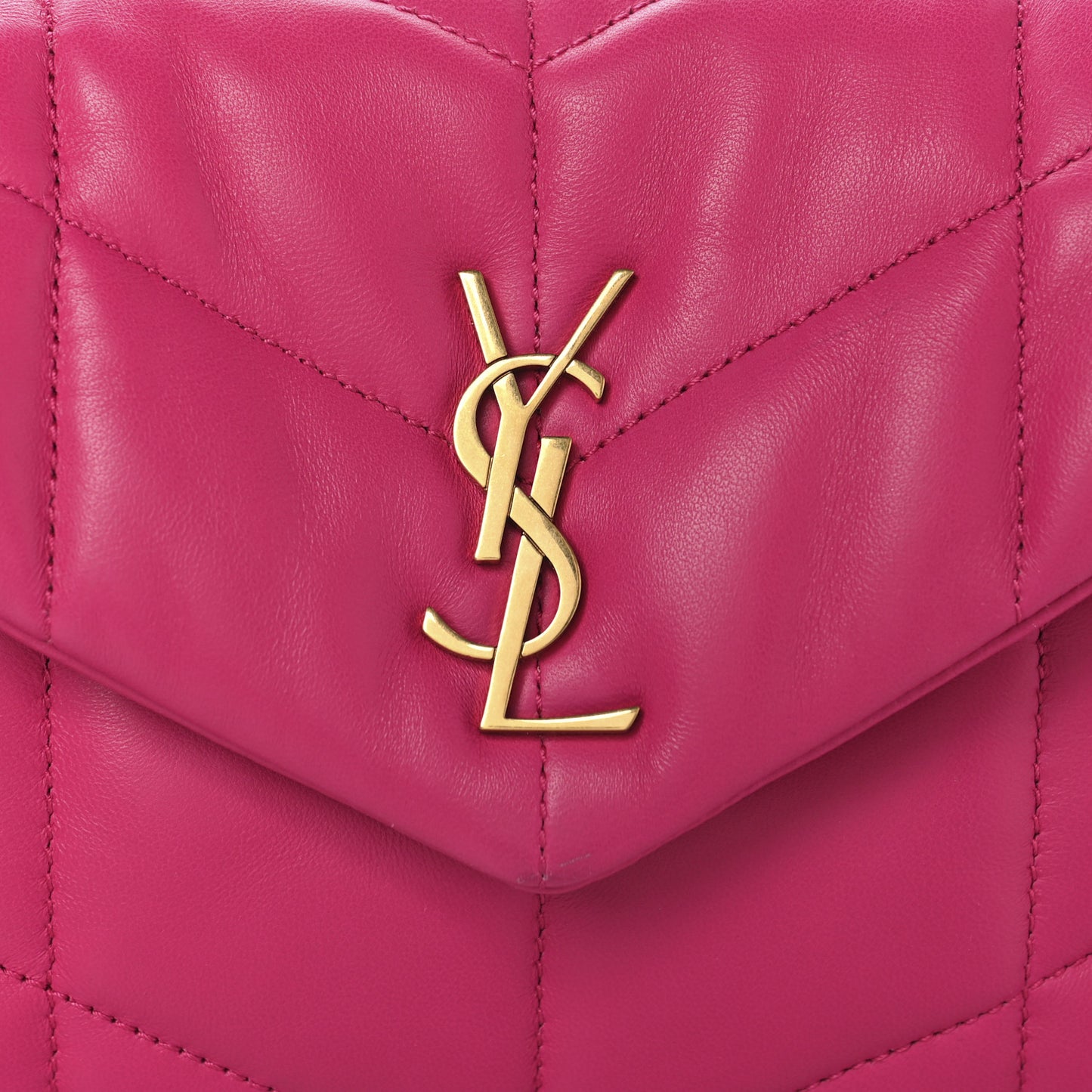 Lambskin Quilted Toy Loulou Puffer Monogram Chain Satchel Bubblegum