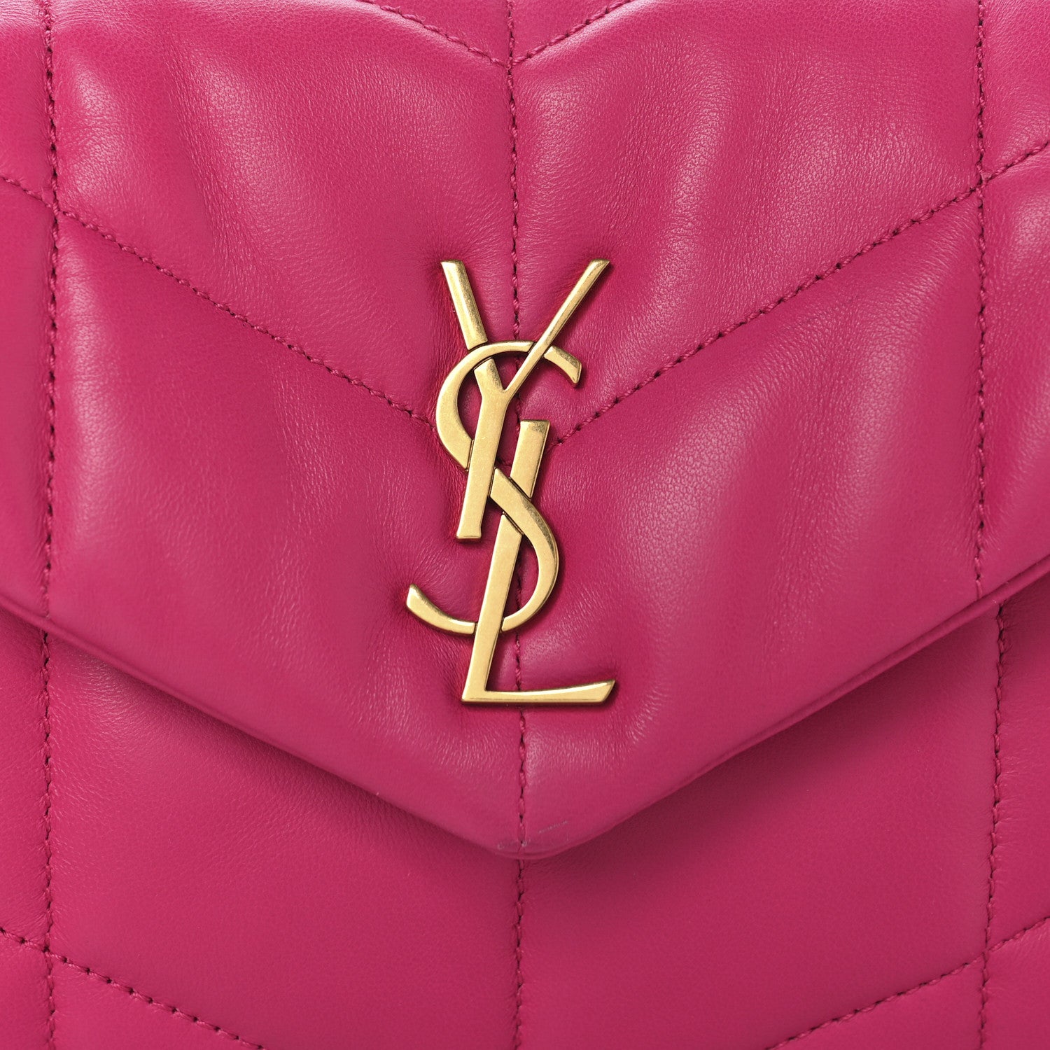 Saint Laurent Lambskin Quilted Toy Loulou Puffer Monogram Chain Satchel Bubblegum 8 of 11