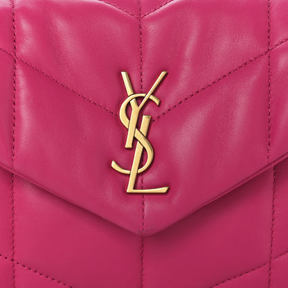 Saint Laurent Lambskin Quilted Toy Loulou Puffer Monogram Chain Satchel Bubblegum 8 of 11