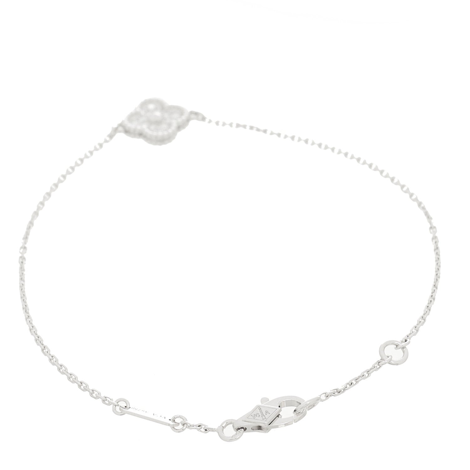 Van Cleef & Arpels 18K White Gold Diamond Sweet Alhambra Bracelet 2 of 5