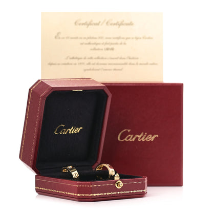 Cartier 18K Yellow Gold 2 Diamond 5.5mm LOVE French Clip Hoop Earrings 6 of 6